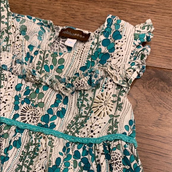 Floral Kids Dress in Blue and White - Picture 3 of 11